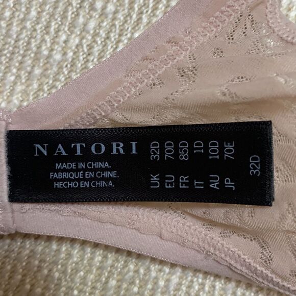 NATORI underwire bra adjustable straps neutral color women size 32D - Picture 6 of 9